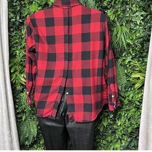 Levi's Red & Black Plaid Women's Button Down Shirt
